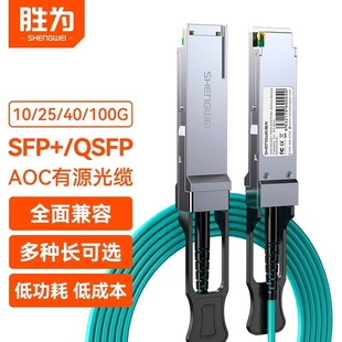 胜为AOC堆叠线工业级光纤跳线10/25/40/100G/SFP/28千兆万兆OM3高