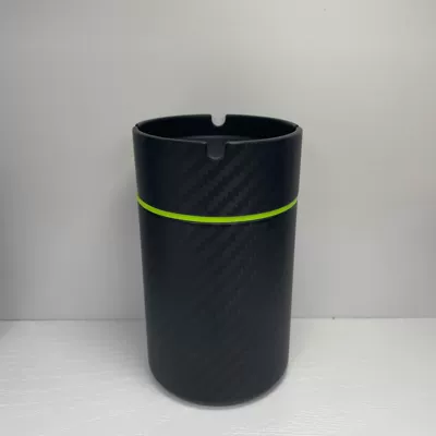 Carbon fiber car ashtray with lid stainless steel car ashtray stainless steel Universal personalized car ashtray (Car ashtray) - twill-matte-black