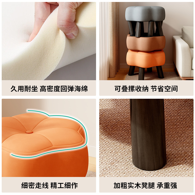小凳子家用矮凳儿童小板凳结实耐用沙发凳可爱花朵凳入户换鞋凳子|undefined