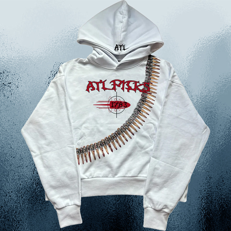 Men's Clothing European And American Trendy Brand Sweatshirt Letter Print Hooded Street Fashion Men And Women Arranged Bullet Creative Trend Tops_viptrois.com