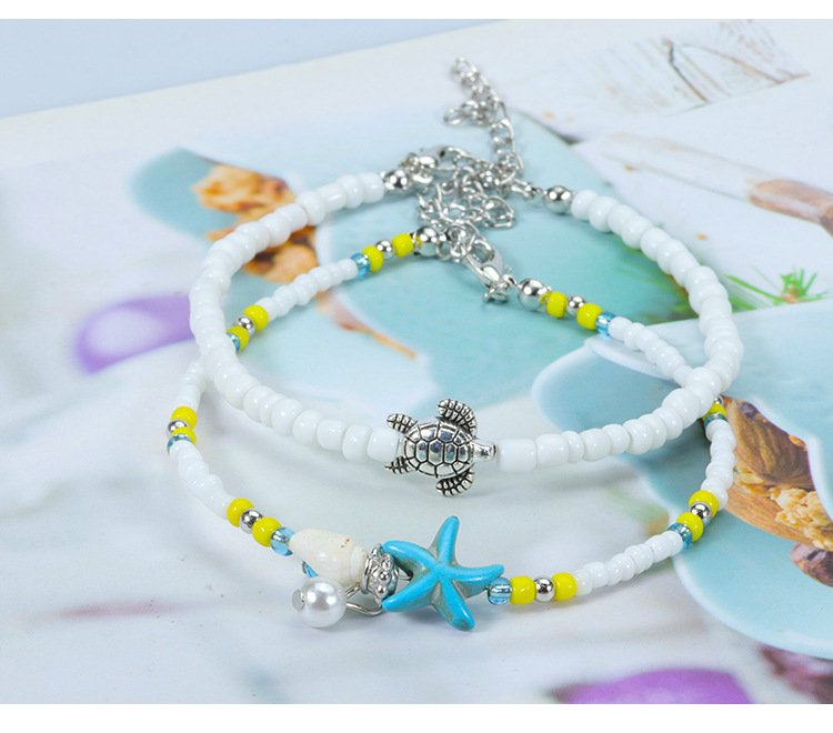 Retro Starfish Shell Alloy Beaded Women's Bracelets display picture 1