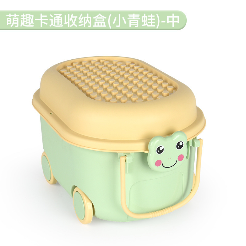 Cubo de almacenamiento de juguetes para niños caja de almacenamiento doméstica lindo ciervo gran partícula bloques de construcción caja de almacenamiento