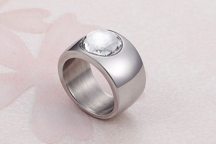 Fashion Style European And American Fashion Wide Face Real Jewelry Retro Titanium Steel Ring