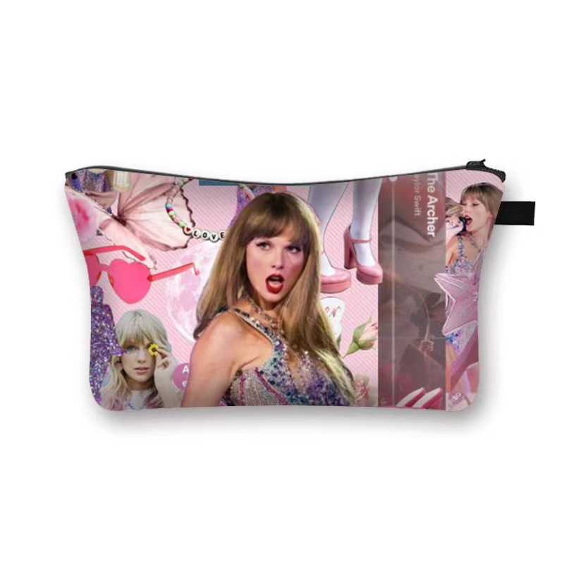 Amazon estilo caliente Taylor Swift bolsa de cosméticos bolsa de almacenamiento de gran capacidad bolsa de mano de moda con estampado femenino de moho