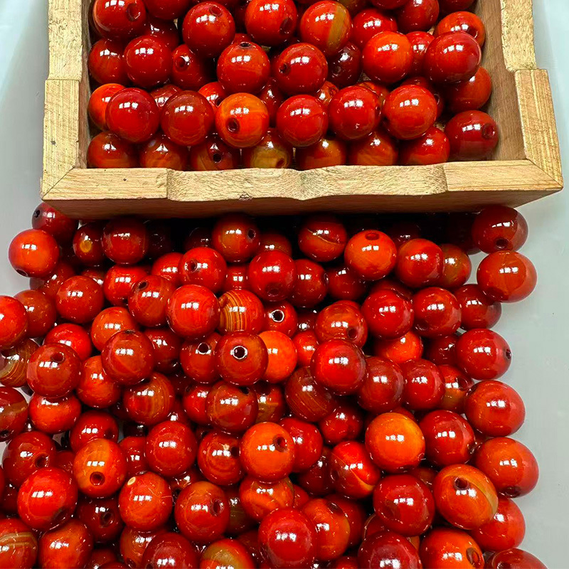 Fábrica directa de 12mm perlas de ágata a granel diy material de ágata accesorios de joyería con perlas mayoristas