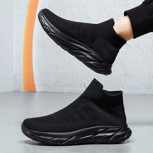 Women's shoes New casual sneaker running soft-sole slip-on shoes Korean trend flying knitted one-pair pair shoes