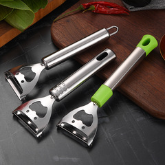 Stainless steel smiley melon planer creative peeling and bottle opening dual-purpose peeler bottle opener kitchen fruit peeling knife