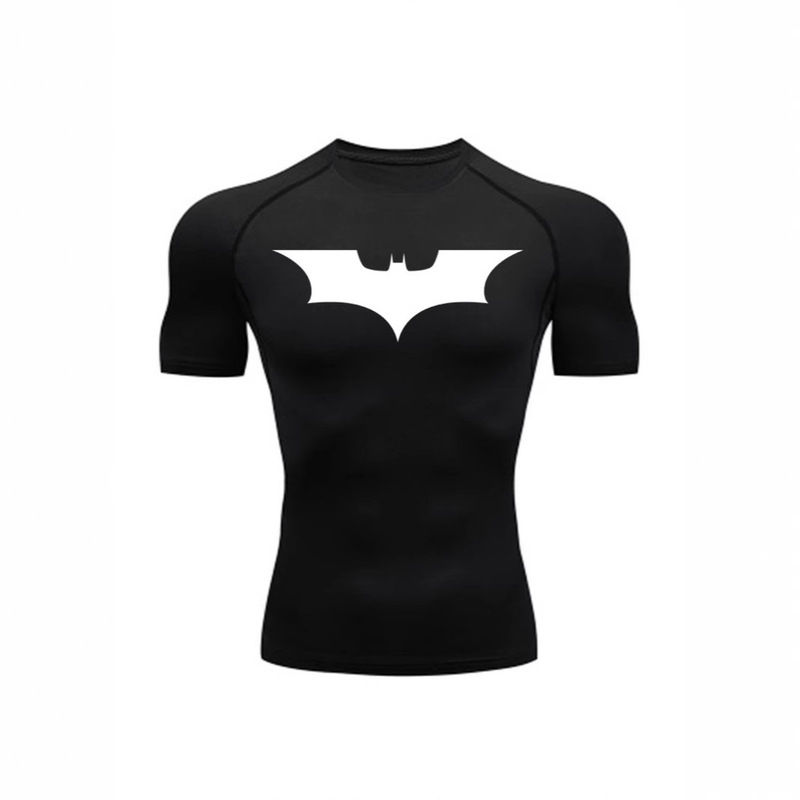 Training Shirt Compressed Men's Shirt Breathable Summer Top Short Sleeve Gym T-Shirt MMA Sports T-Shirt Black