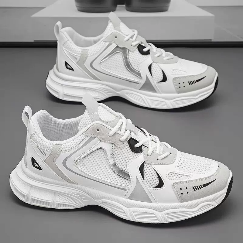 Осенняя мужская обувь новая дышащая сетка обувь мужская мода дикие кроссовки на толстой подошве повседневная обувь для бега