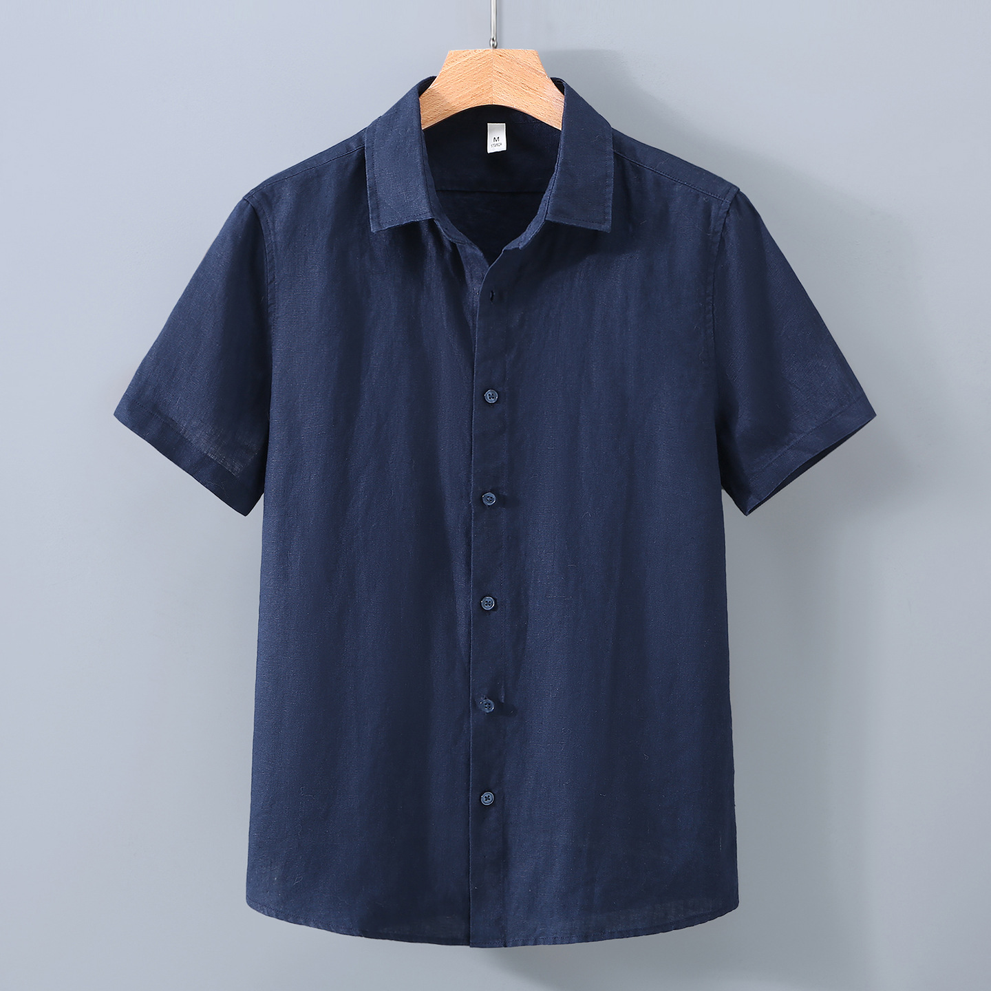 935 Pure Linen Short-Sleeved Shirt Men's Japanese Style Retro Cotton and Linen Tops Summer Thin Casual Shirt