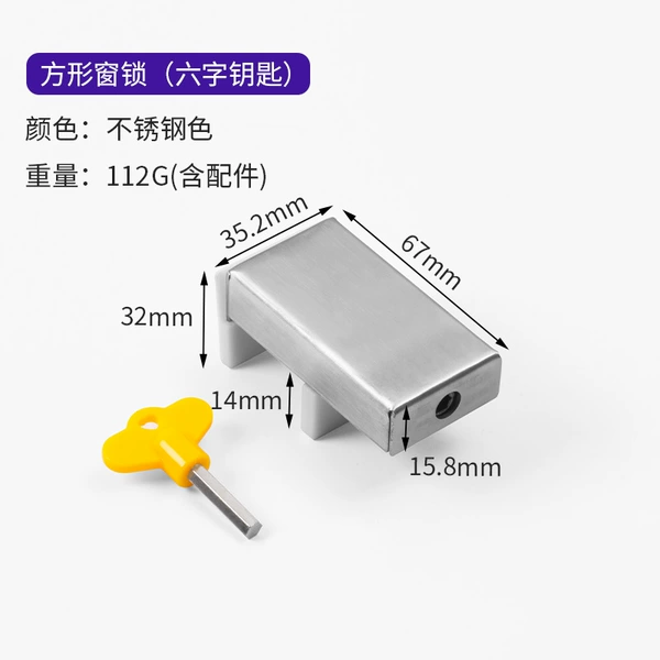 Hexagonal window lock stainless steel