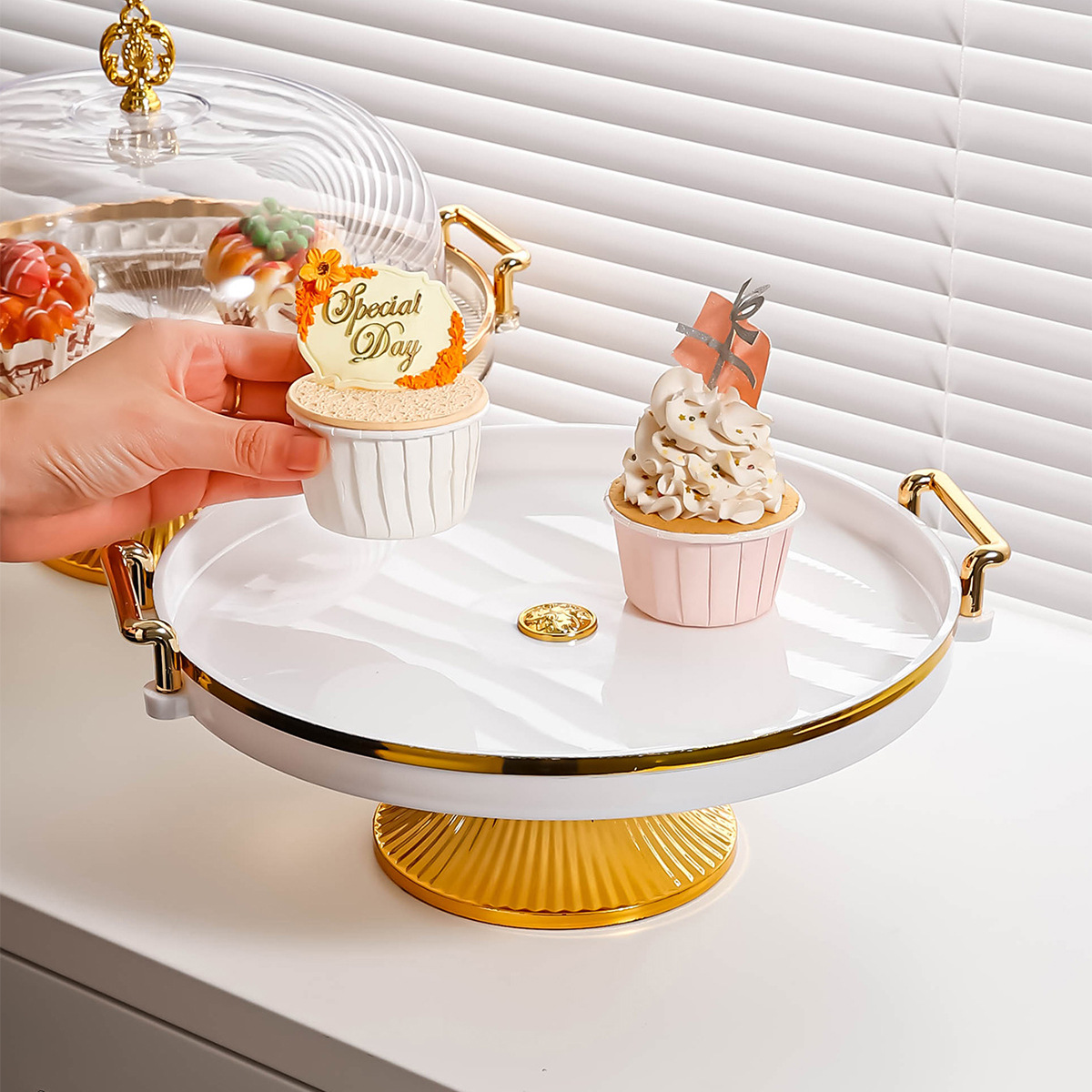 Plato de fruta con tapa transparente acrílico plástico redondo cubierta de polvo de alimentos merienda pantalla tapa de plato de fruta seca