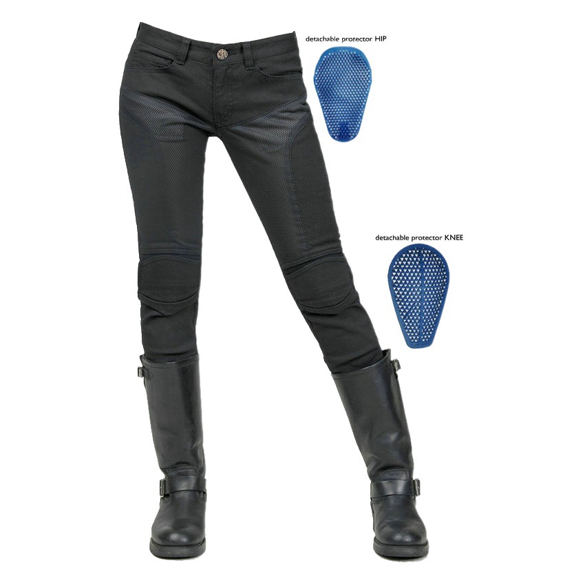 Motocicleta Racing slim fit verano malla transpirable motocicleta pantalones de montar silicona rodilla ajustable arriba y abajo