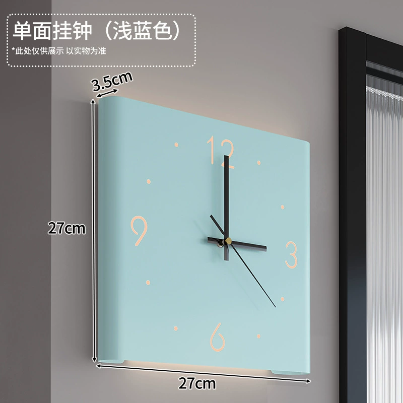 Double-Sided Corner Wall Clock, Creative Crooked Design, Iron, Optional LED Lamp