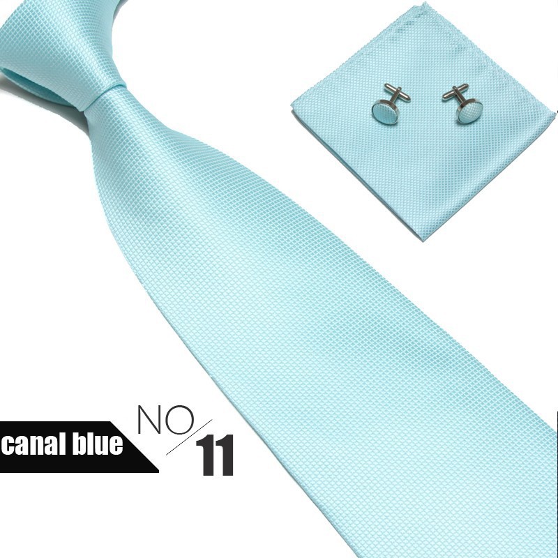 10cmネクタイセット15色ダーク柄色織ポケットタオルカフスボタンメンズビジネスハンカチネクタイ3点セット