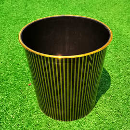 塑料垃圾桶 金边黑色垃圾桶 厨房卫生间垃圾桶 办公室纸篓