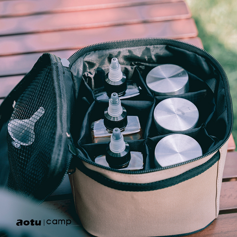 Outdoor picnic barbecue portable seasoning bottle combination set seasoning box seasoning jar storage bag travel camping supplies