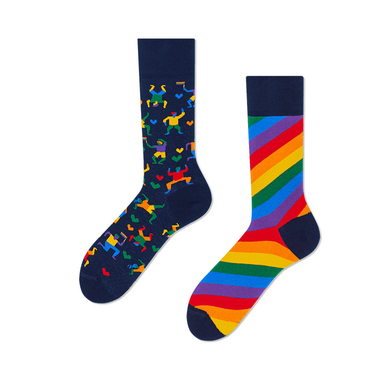 Cotton Fabric Type Unisex Cute Simple Style Cartoon Cotton Crew Socks A Pair