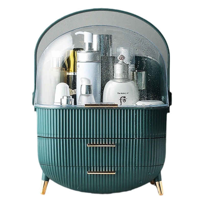 Caja de almacenamiento de cosméticos de lujo ligero autodiseñado productos de cuidado de la piel transfronterizos cubiertos estuche cosmético portátil de gran capacidad a prueba de polvo