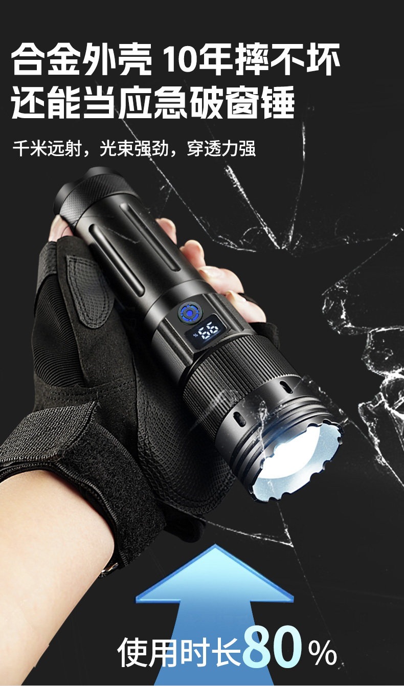 2026 New Model High-Capacity Tactical Flashlight, Ultra-Bright Outdoor Rechargeable Portable Long-Range High-Power