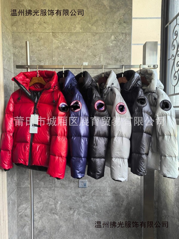 2026 Canada Goose Glossy Hooded down Jacket Black Unisex Loose Warm Puffer Coat 2252