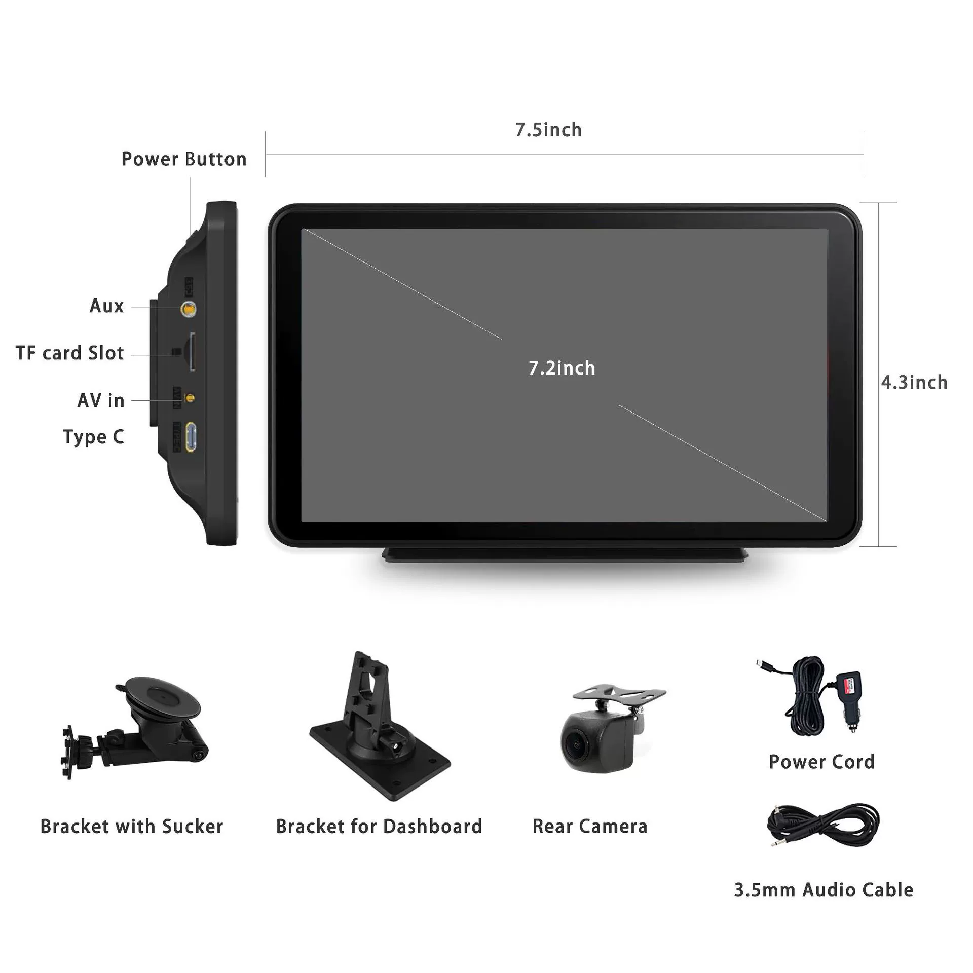 7-дюймовый IPS экран, беспроводное радио, Android 13, автомобильная стереосистема CarPlay, Android car PND