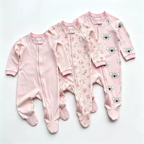 New Class A generation of baby two-way zipper baby climbing clothes Spring and Autumn long sleeve foot-covered jumpsuit