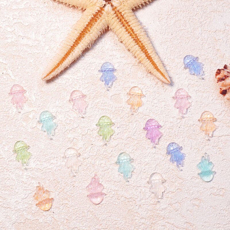 Ice-Clear Fine Glitter Luminous Mixed-Color Jellyfish Nail Art Decorations 3D DIY Resin Small Accessories Nail Decoration Parts Ice-Clear Fine Glitter Luminous Mixed-Color Jellyfish Nail Art Decorations 3D DIY Resin Small Accessories Nail Decoration Parts