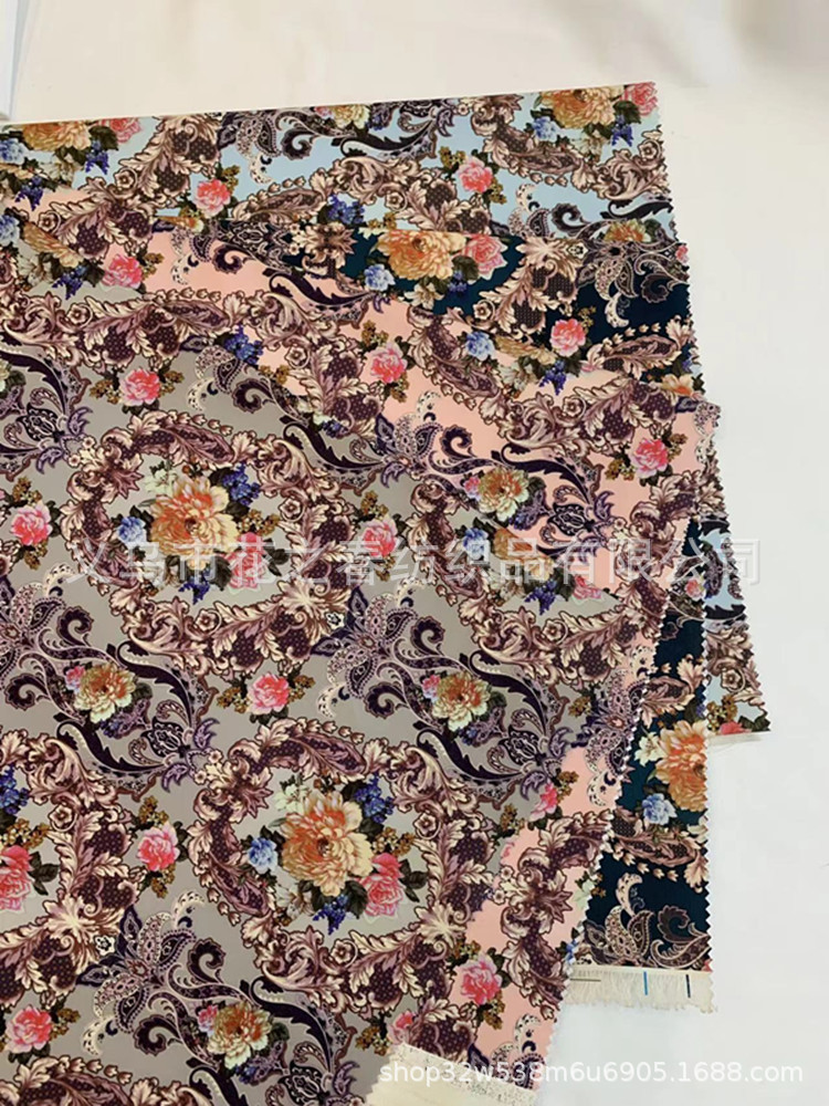 复古花图案印花皮膜防污防水箱包背包收纳保温饭盒洗浴洗漱包面料