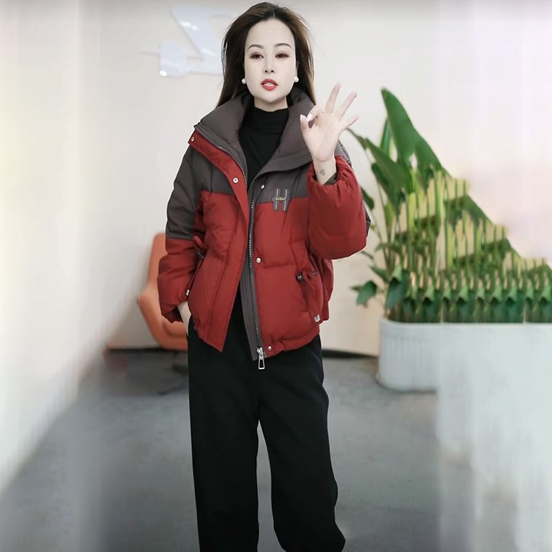 设计感时尚羽绒棉服女士2024冬季新款小个子洋气韩版百搭短款外套