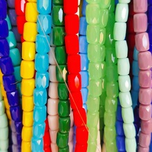 3/4/6/8/10mm水晶圆柱珠直孔玻璃散珠桶珠鞋服首饰手链串珠配件