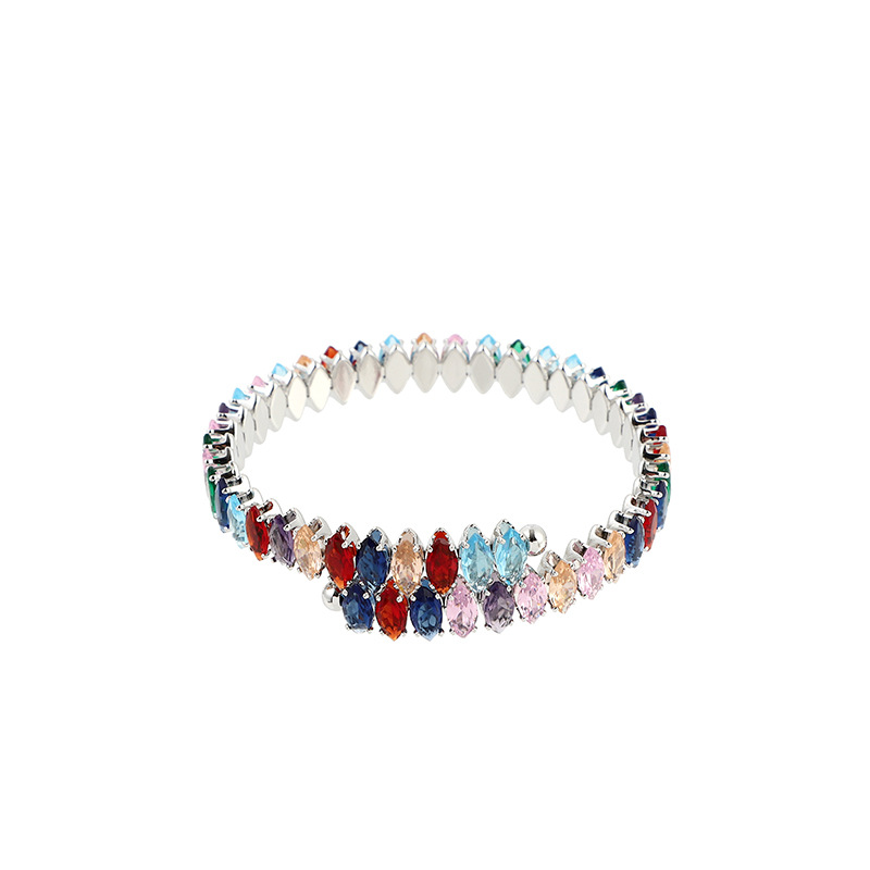 Daily Occasion Copper Material Round Pattern Simple Style Round Copper Inlay Zircon Bracelets Necklace