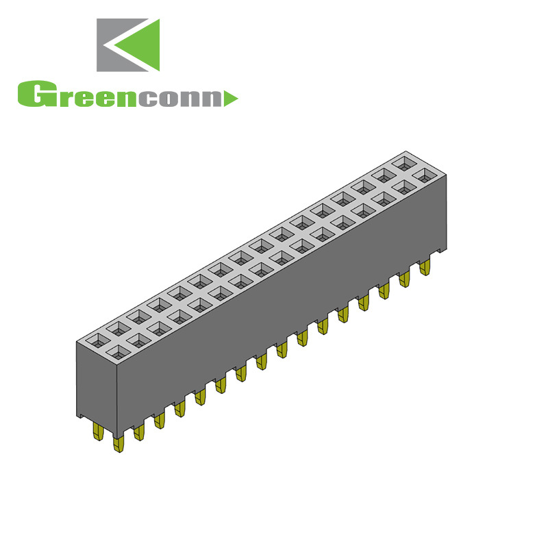greenconn连接器排母Pin距2.00mm双排塑高6.35mm2p-40p排母连接器