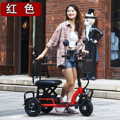 New model small lightweight foldable tricycle for the elderly, home use, travel mini disabled mobility scooter (Elektrikli skuterlər) - anti-rollover-tumbler-red-48v-front-wheel-drive-11ah-48v12ah-lead-acid-battery-with-a-range-of-about-40-miles