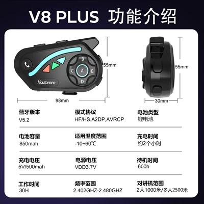 Headset 2500m Real-Time Intercom – Motorcycle Helmet Headset