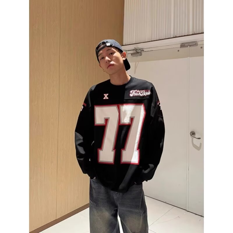 Digital Logo Printed Hooded Cotton Sweater Splash Ink Flow Paint Graffiti Embroidered Hoodie Couple Jacket