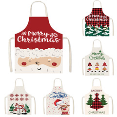 国境を越えた新作クリスマスエプロン、ホリデーパーティー、サンタクロース、エルク、キッチン防汚、卸売、クリスマス限定