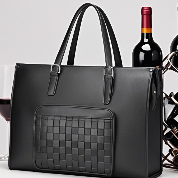 Spot nuevo bolso portátil con aislamiento térmico para almuerzo, documento de cuero PU de 15,6 pulgadas