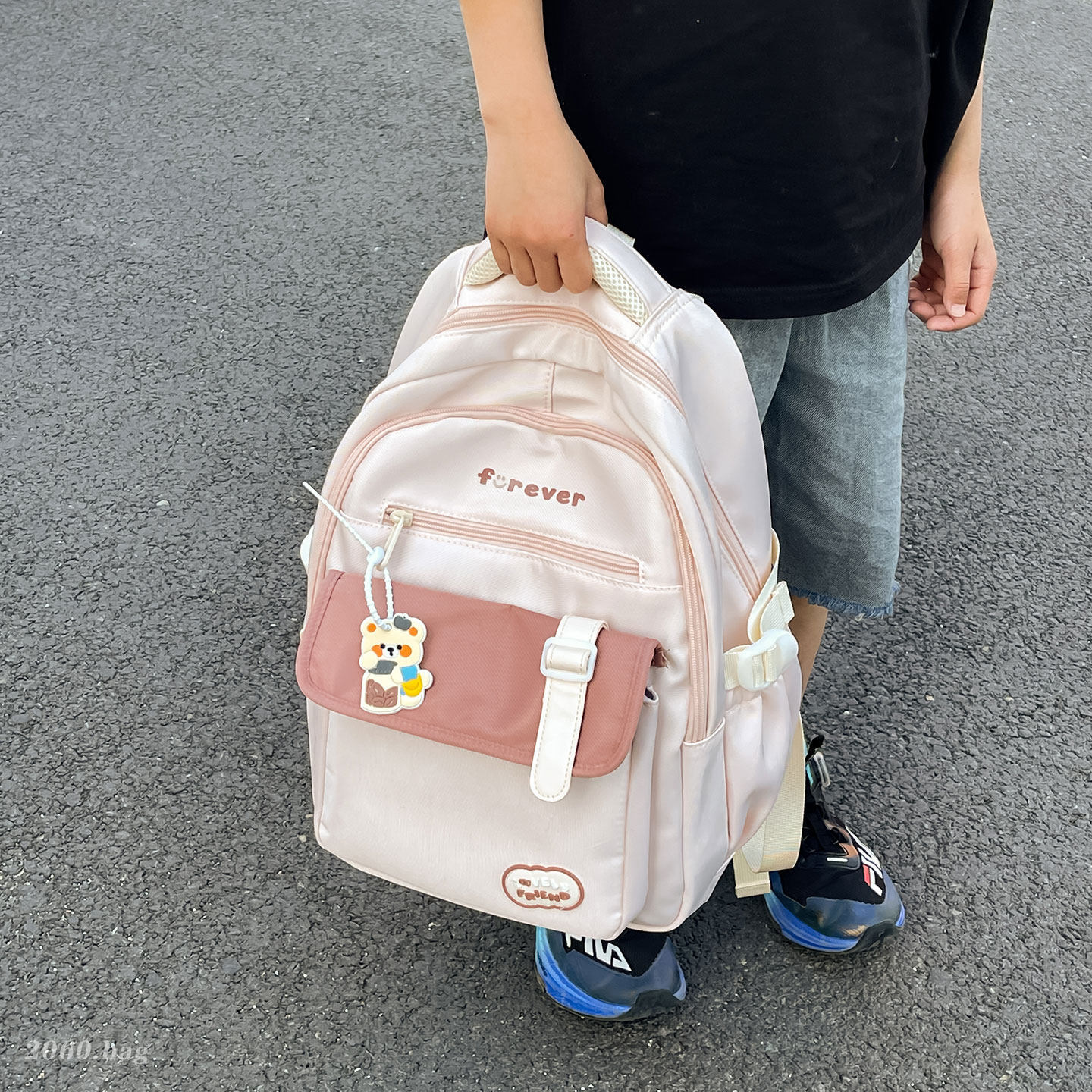 2026 estudiantes de secundaria mochila de hombro para viajar, nueva moda, mochila de estudiantes ligera y portátil de gran capacidad, encantadora