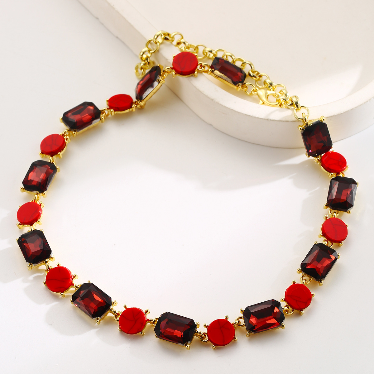 Oversized Statement Necklace For Women, Geometric Collarbone Chain_voghion.com