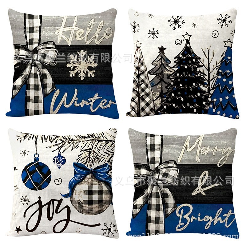 Navidad encontrada explosión abrazo funda de almohada festivales conejo alce decoración sofá atmósfera sensación de lino funda de cojín al por mayor image 58