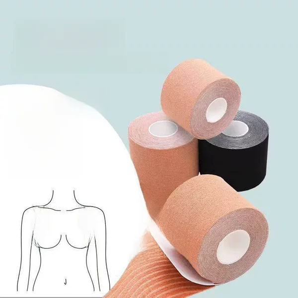 Elastic Sports Muscle Tape, Breast Lift Tape, Skin-Colored Anti-Sagging Breast Tape for Women, Summer Thin Push-Up Breast Tape, Protective