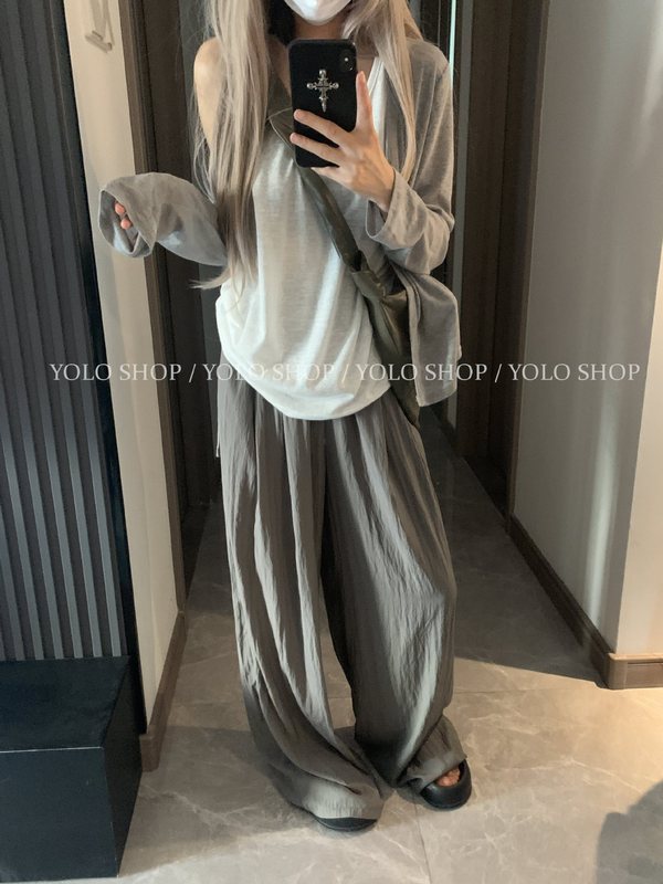YOLOSHOP Clean fit松弛感休闲慵懒百搭基础针织开衫女夏防晒外套|undefined