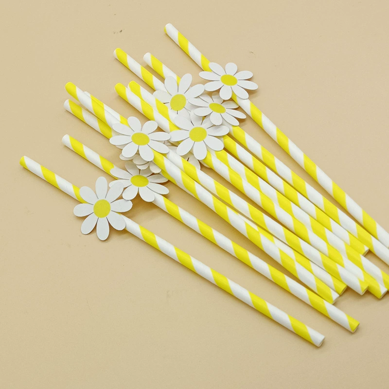 Производители в наличии оптом креативная Вечеринка соломенное украшение с картой Ромашка розовый маленький цветок бумажная соломенная креативные идеи