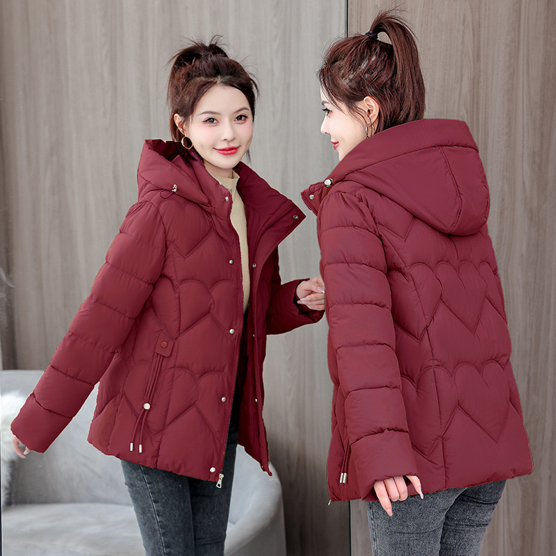 Ropa de algodón de gran tamaño de invierno de mujer 2025, nueva chaqueta de algodón coreana delgada, chaqueta corta con capuzas gruesas, invierno