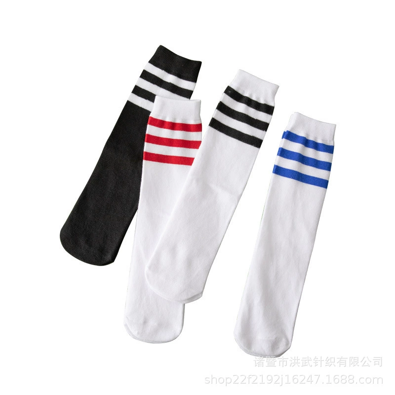 Футбольные Knee Socks для учащихся начальных классов, средняя длина униформы в белом/черном плане