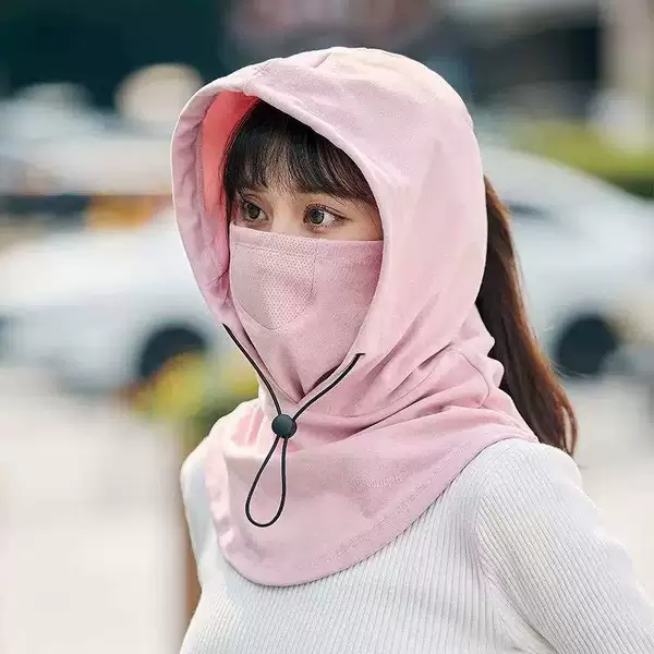 Hat men's autumn and winter riding cold-proof mask warm hooded scarf integrated windproof pullover cap children's helmet liner