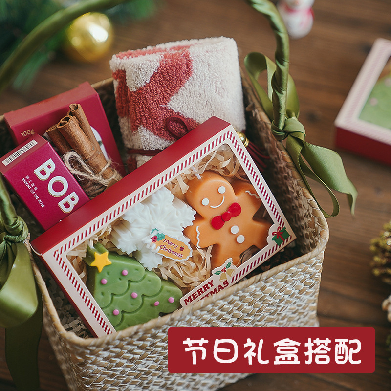 Navidad creativa vela navideña con mano regalo de vela pan de jengibre hombre modelado a mano vela de perfume al por mayor