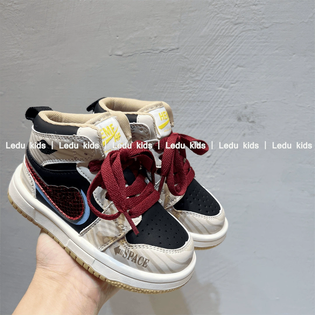 Air Jordan, детская спортивная обувь, демисезонная нескользящая баскетбольная форма для мальчиков, высокие кроссовки, мягкая подошва