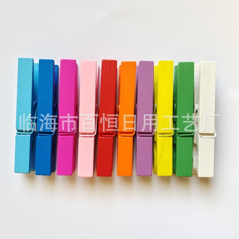 Cross-Border In-Stock 7.2*1cm Large Wooden Clips for Clothes, Pants, Quilts, Photo Frames, Stationery Clips, Amazon Set of 50